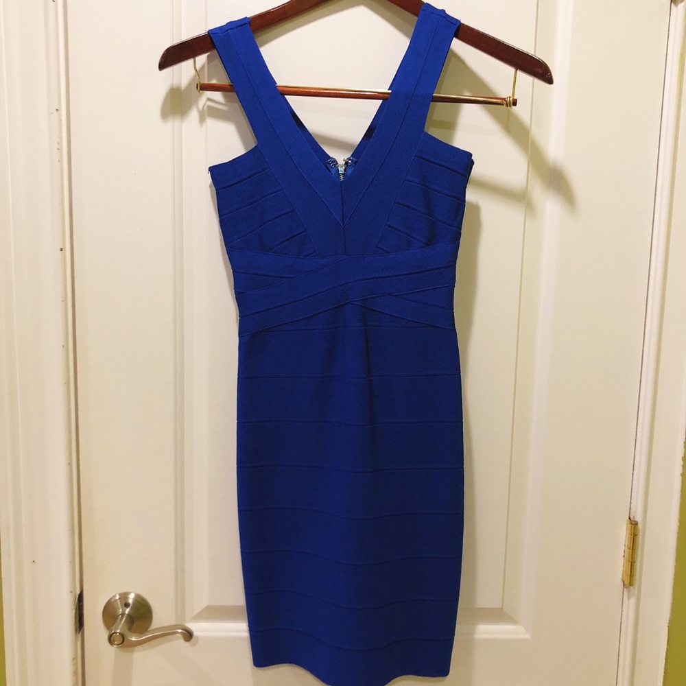 blue bandage midi/mini dress